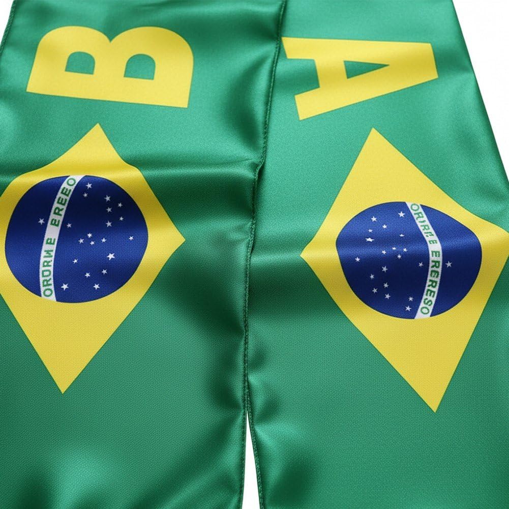 Sciarpa Calcio Brasiliana Verde Gialla Bandiera Brasile Raso