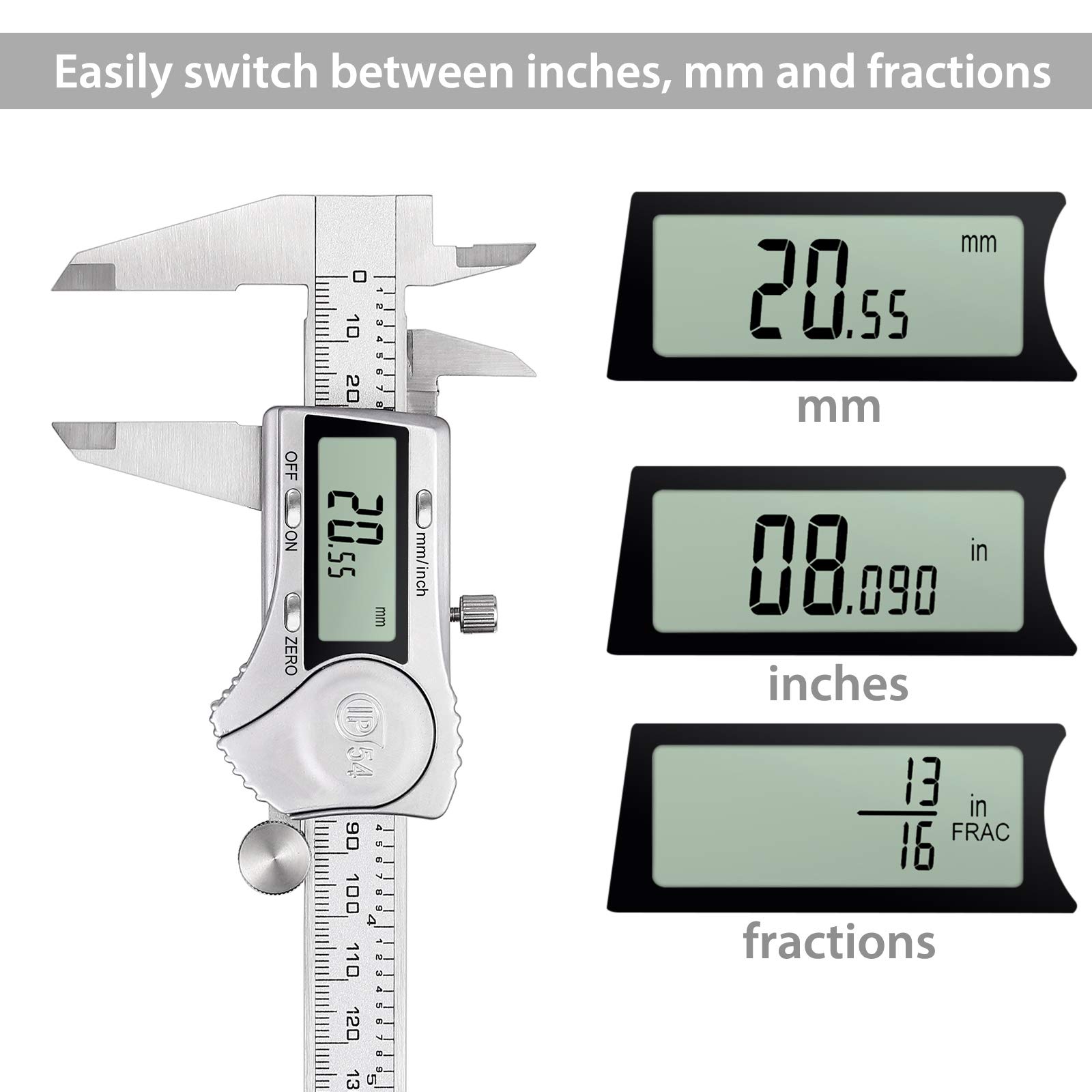 Digital Vernier Caliper,eSynic IP54 Waterproof 150mm Electronic Vernier