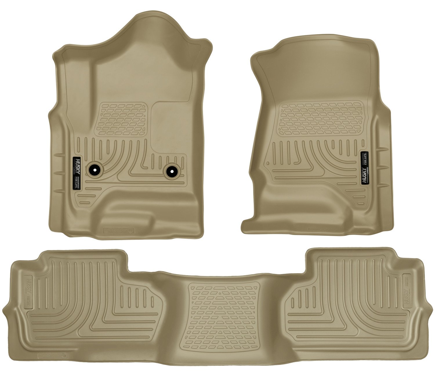 Husky Liners Weatherbeater Floor Mats | Fits 2014-2018 Chevrolet Silverado 1500 & GMC Sierra 1500; 2015-2019 Silverado/Sierra 2500/3500 Double CAB,