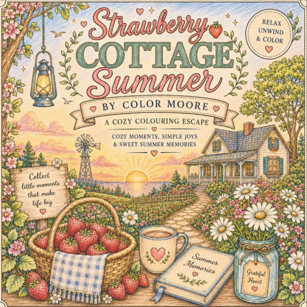 Strawberry Cottage Summer: A cozy colouring escape, cozy moments, simple joys & sweet summer memories (A Cozy Colouring Escape summer edition)