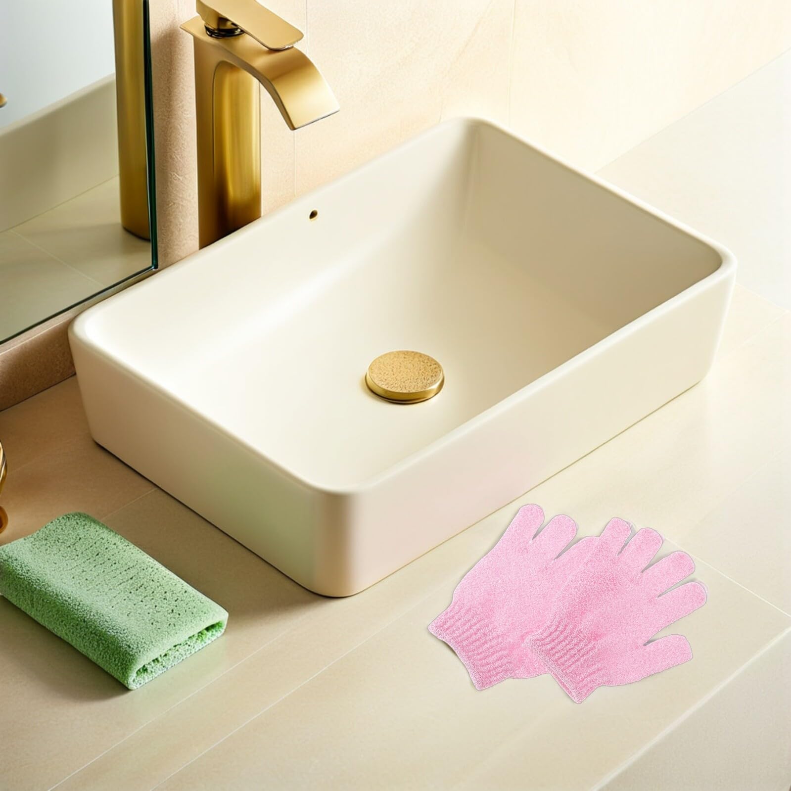 POPETPOP 16paia Guanti Esfolianti da Doccia in Nylon Bifacciali Guanti da Bagno Riutilizzabili Cinque Dita per Pulizia del Corpo e Esfoliazione