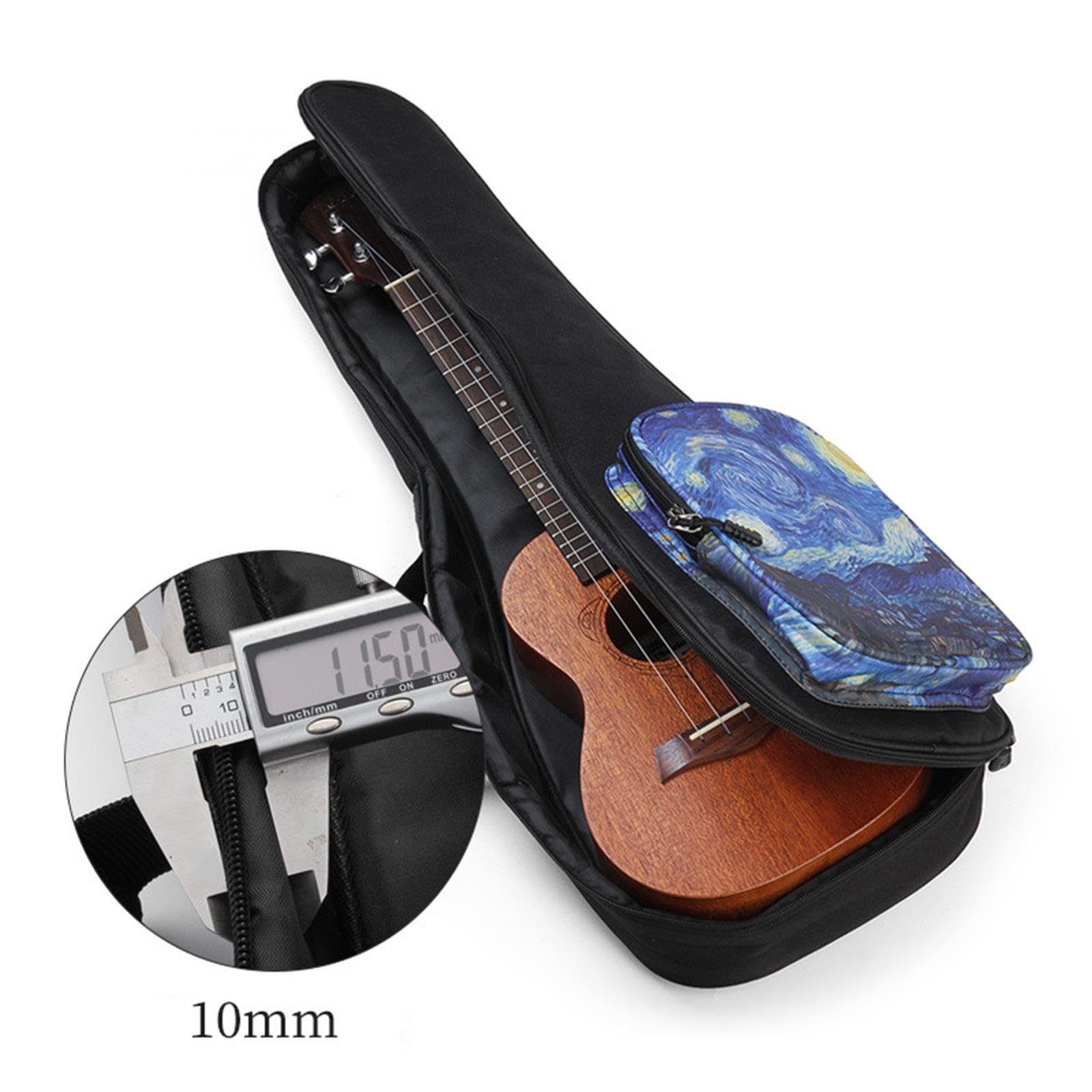 Ukulele Tragetasche mit Rucksackfunktion Und Zubehörfach für Musikunterricht Im Freien, 26inch