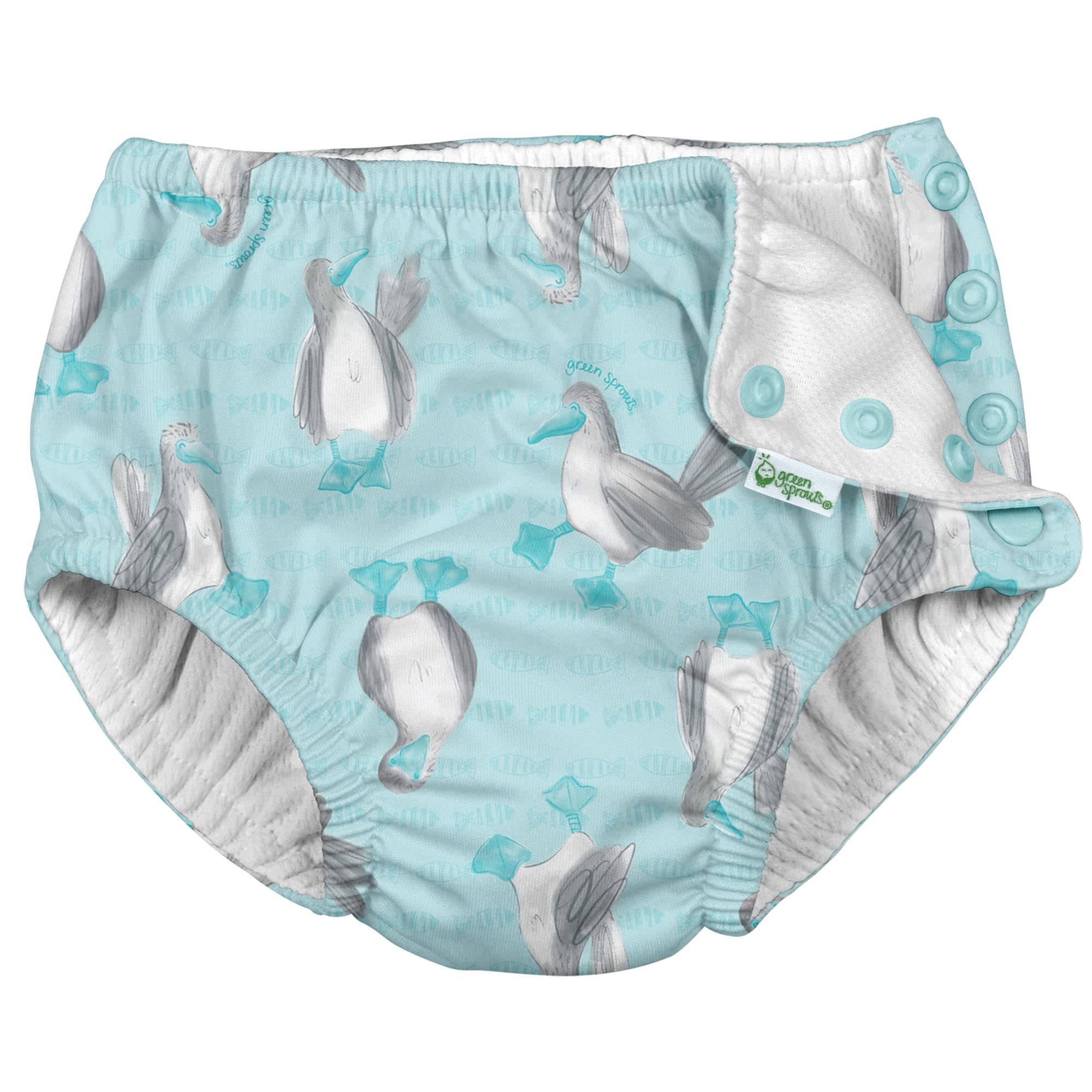 i Play 2 Pack Boys Reusable Baby Swim Diapers Blue Footed Bobbie and Aqua Shark Sealife 6 Months