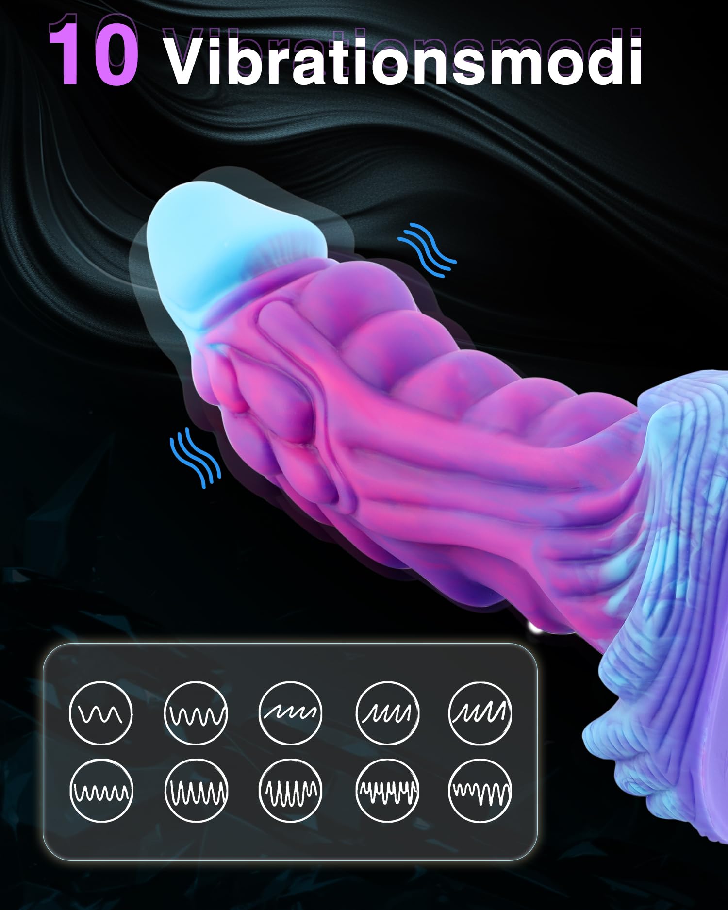 Wildolo 8.3 Fantasy Silikondildo, 10 Vibrationsmodi mit App-Steuerung, starker Saugnapf, Sexspielzeug für Erwachsene