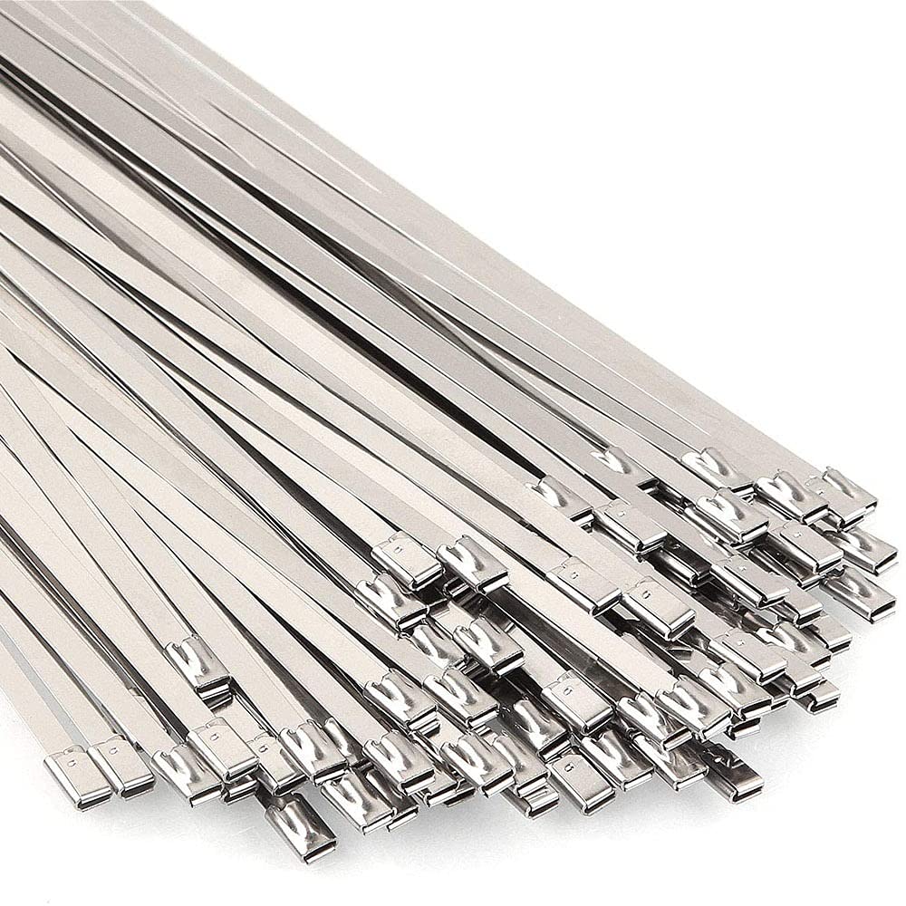 Bridas for cables, bridas con cierre de cremallera, 100 unidades, bridas metálicas de 20 a 30 cm, bridas for cables de acero inoxidable resistentes, bridas con cierre de cremallera, resisten