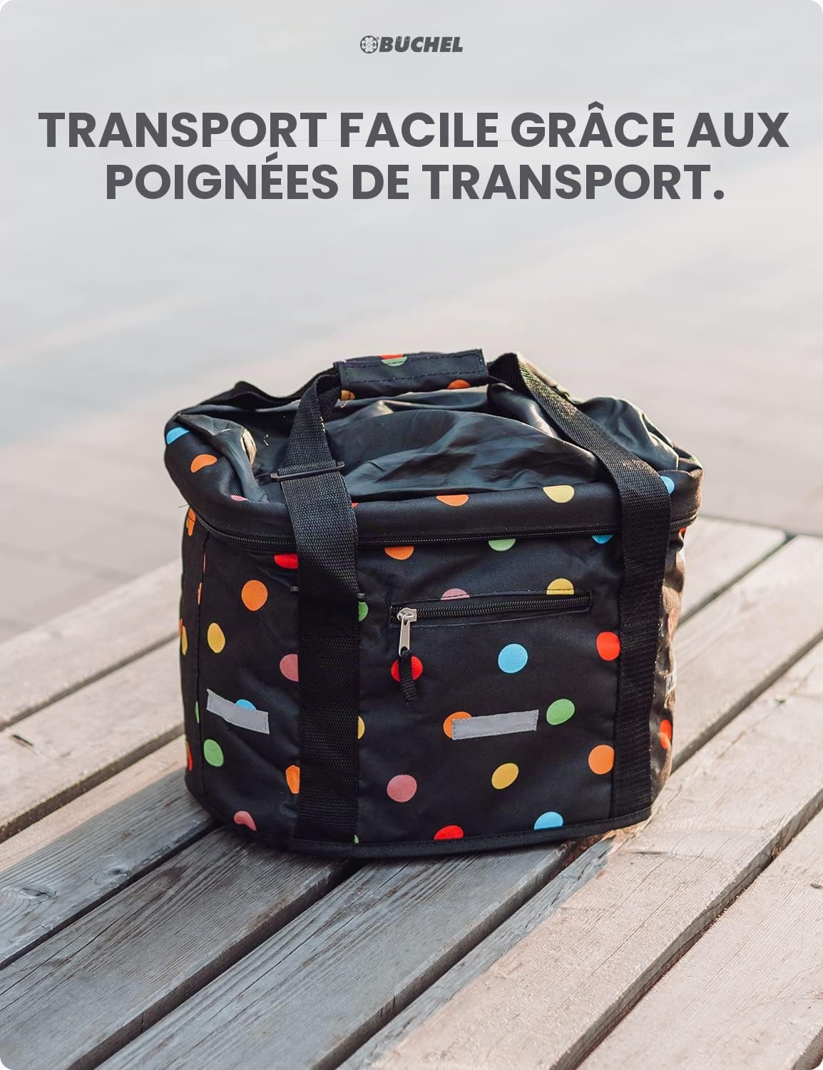 Büchel Panier à Vélo Avant | Sac à Provisions I Pliable I Panier à Vélo Avant avec Fixation Express pour Une Pose et Un Retrait Rapides. I Panier à Vélo Avant