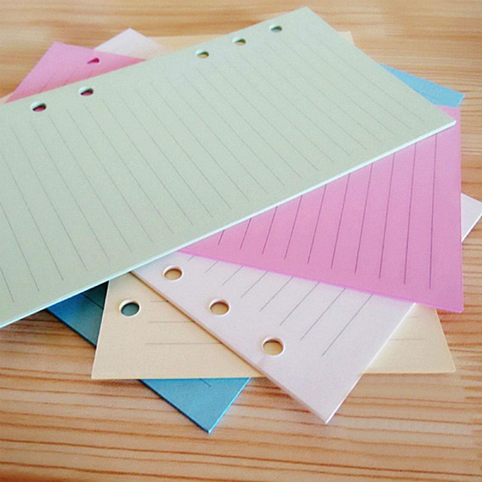 50 vellen kleurrijke 6-gaats geperforeerde gelinieerde vullingen inserts, losse blad planner vulpapier voor dagboek zuivel planner boek
