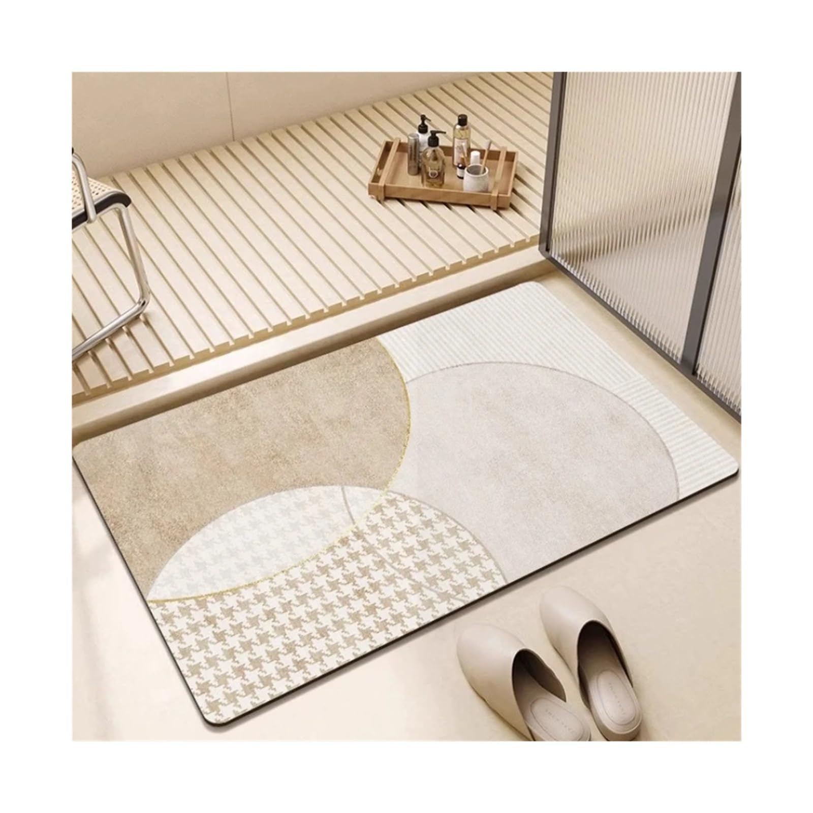 Zerbino Tappetino Antiscivolo For Il Bagno, Assorbente For Fango Diatomeo, Ad Asciugatura Rapida, For La Ristrutturazione Della Casa(Su Li,50x80cm19.7x31.5in)