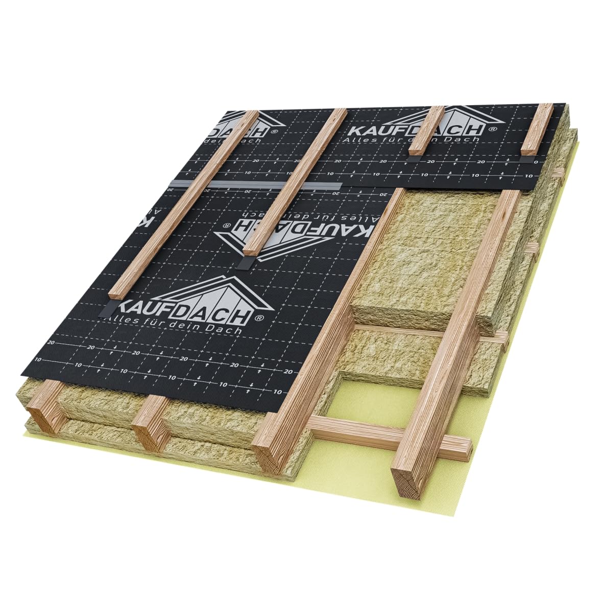 1,5m x 50m = 75qm KAUFDACH® MAXI PLUS Dachbahn Unterdeckbahn Unterspannbahn 150g/m2