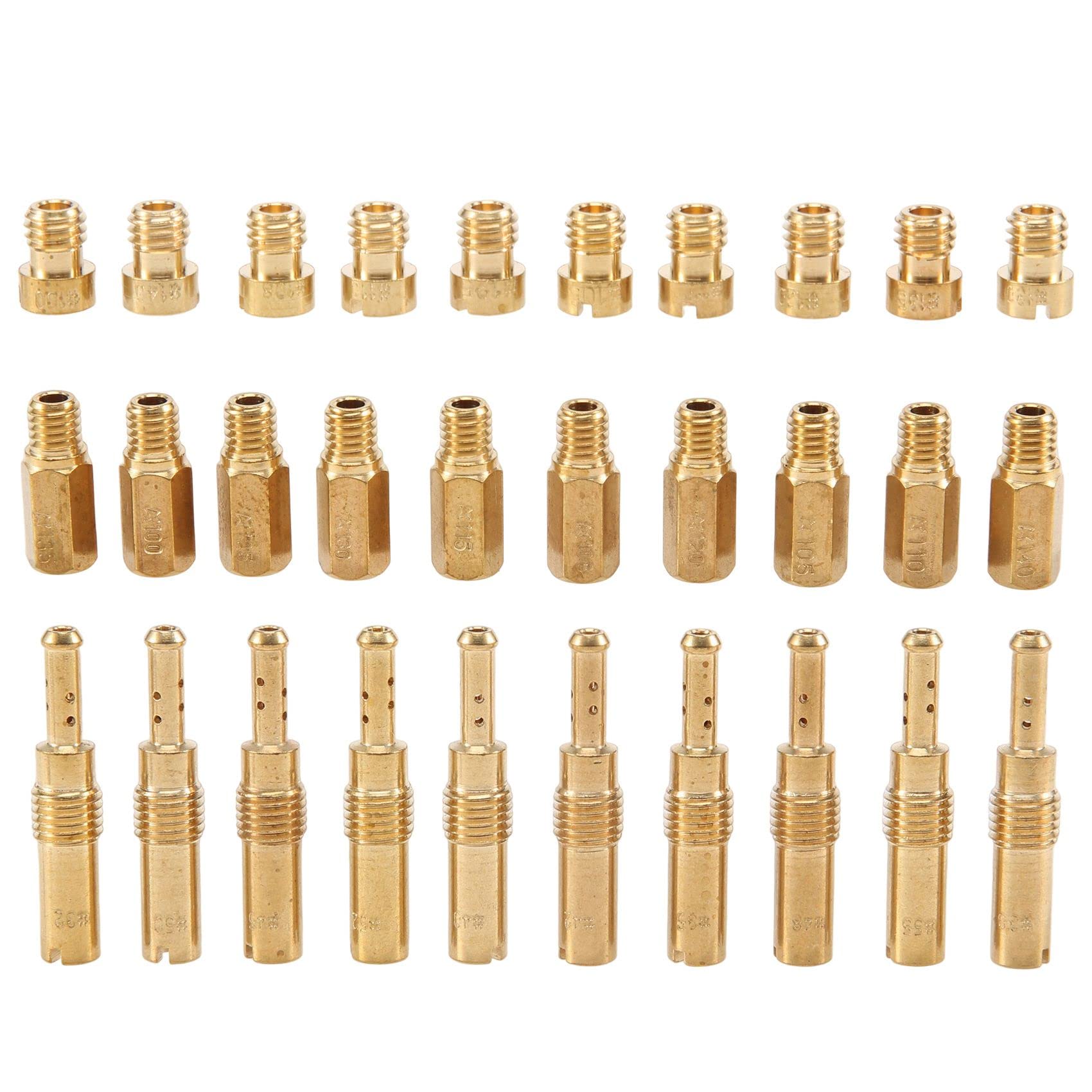 TEITEYER 30Pcs Carburetor Main Jet and 10Pcs Slow Pilot for PWK CVK PWM Carbs