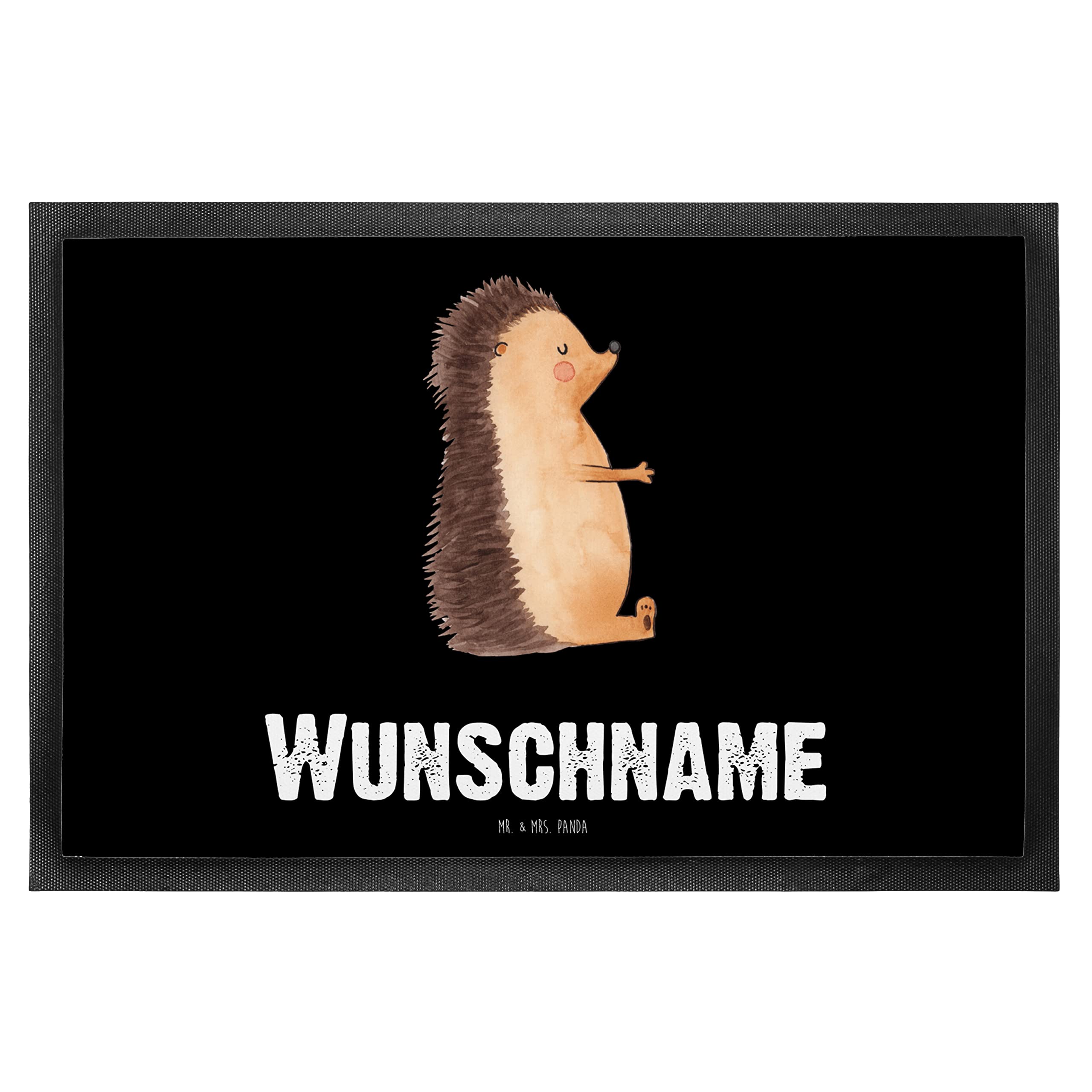 Mr. & Mrs. Panda Fussmatte personalisiert Igel Liebe 40 x 60 cm - Personalisierte Geschenke, Hochzeitstag, Fußmatte, Verlobung, Hochzeit, Personalisierter Fußabtreter, mit Namen, personalisierbar