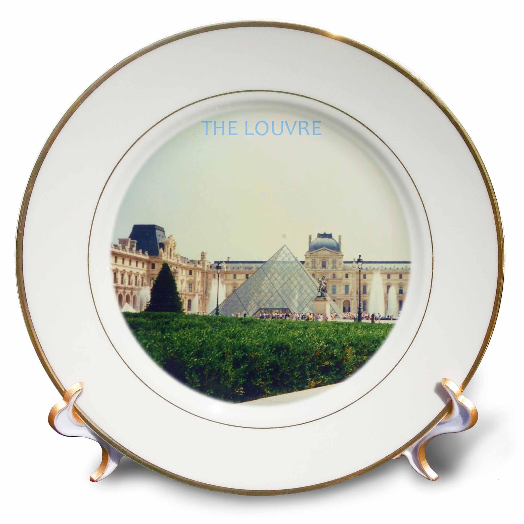 3dRose cp_28365_1 Louvre in Paris-Porcelain Plate, 8-Inch