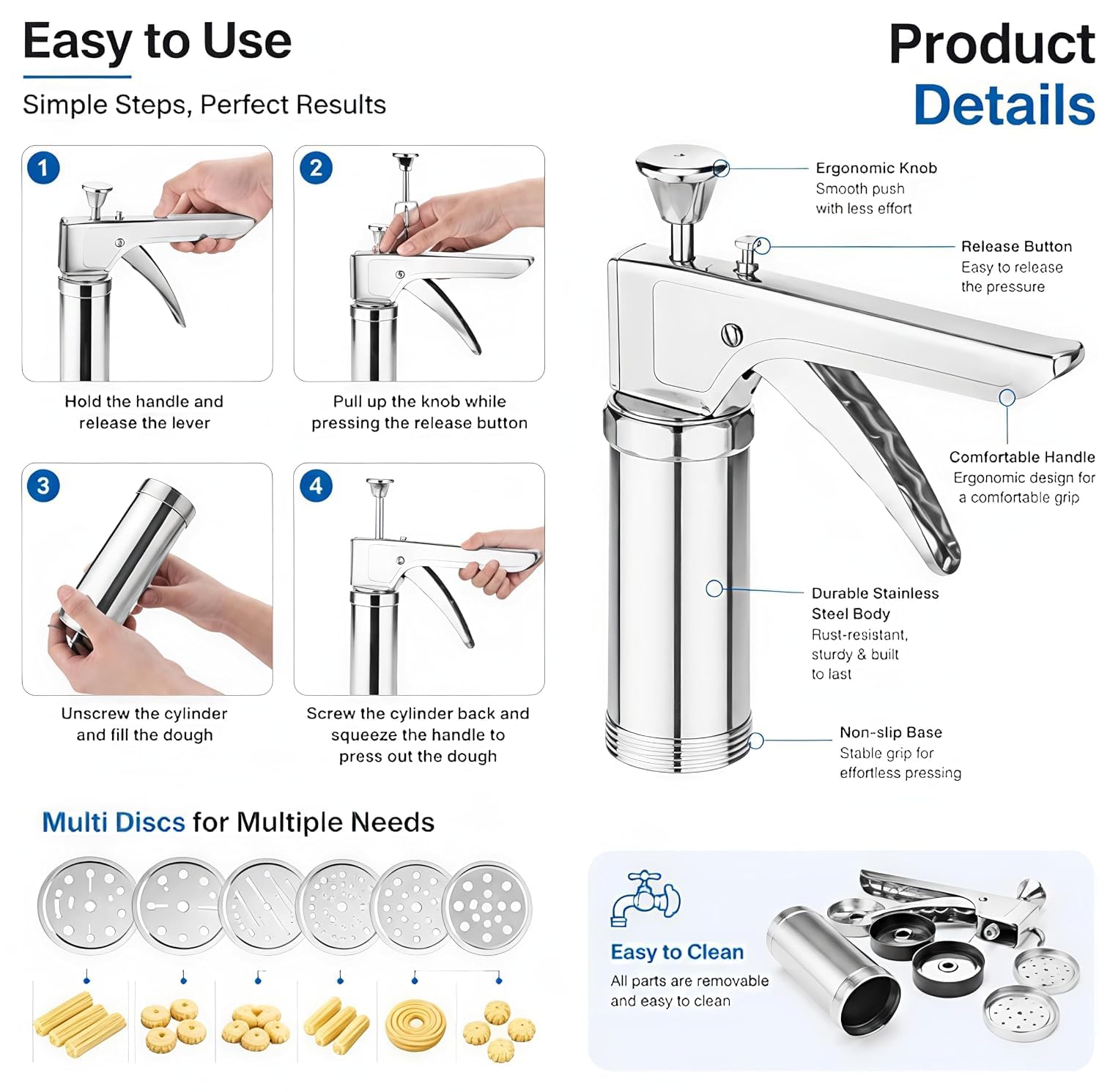 Stainless Steel Manual Roti Maker Chapati & Puri Press (Silver, Standard) — Amazon image 5