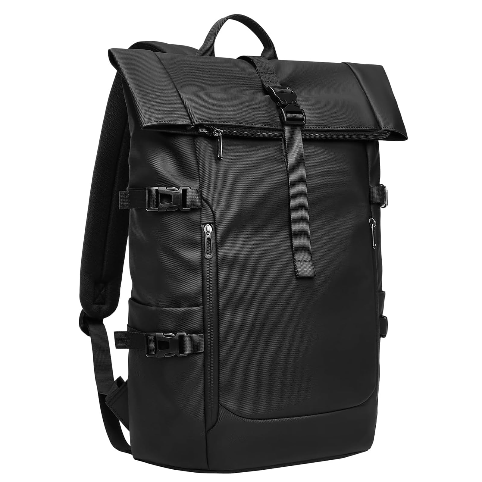 GYakeog Unisex 33L Waterproof Rolltop Backpack: 15.6-Inch Laptop, Lightweight Bike Bag Ideal for Work, School & Outdoor Use (6661-BLACK-NP)