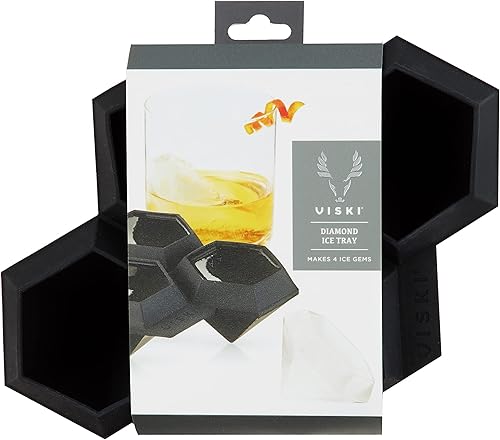 Vista 24 de Viski Bandeja para cubitos de hielo para whisky con tapa, grande hace seis moldes de hielo de 2 pulgadas, perfecta para cócteles, whisky, bourbon