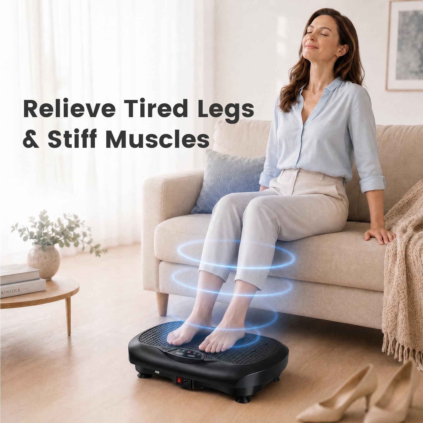Natini Dispositivo de fitness con placa de vibración para entrenamiento de cuerpo completo, plataforma de vibración y drenaje linfático para pérdida de peso, escuela deportiva en casa, barra de