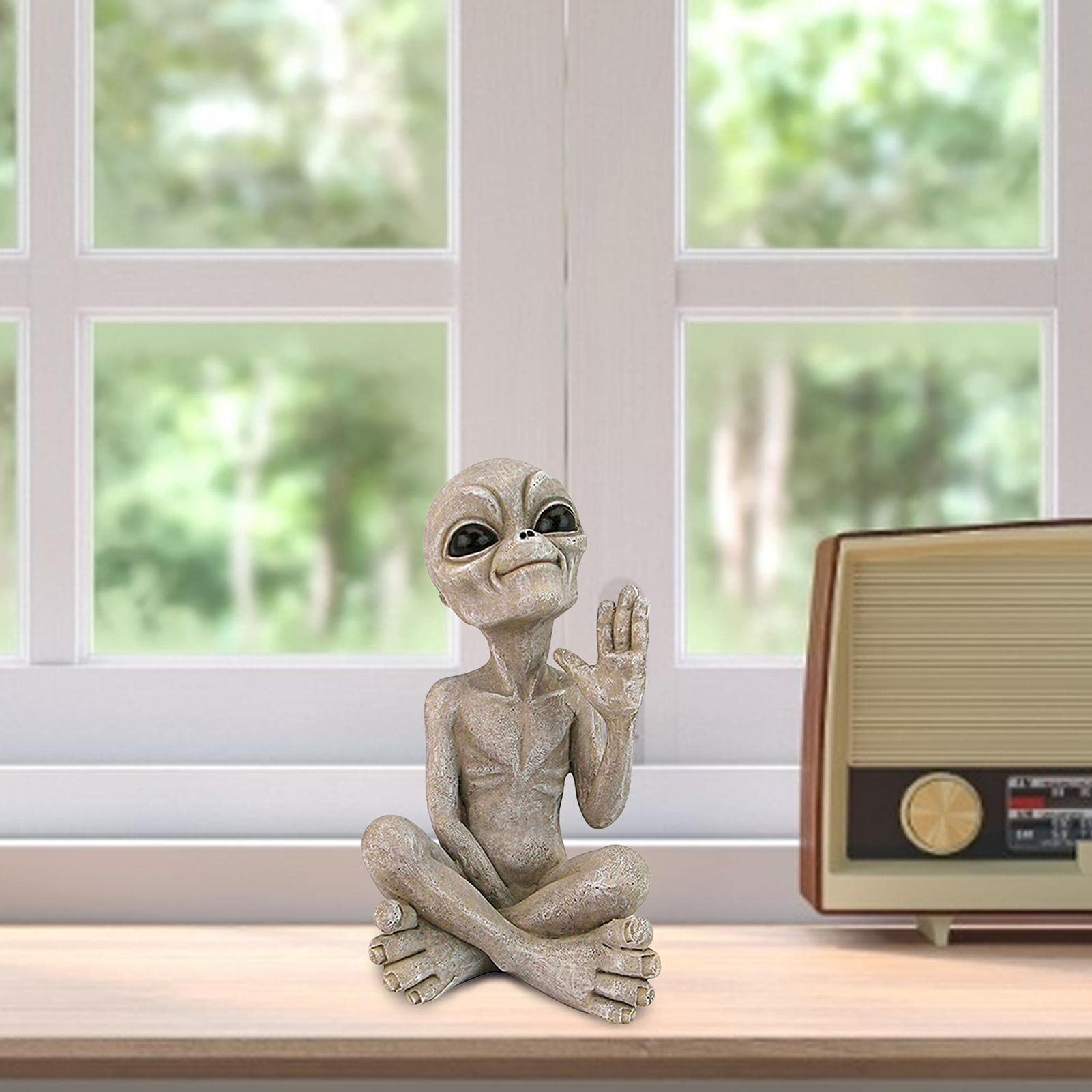 Figurine Extraterrestre En Résine Tenant Un Verre à Vin – Déco Sci-fi Rigolote Pour Jardin, Bureau Ou étagère, Cadeau Original Noël/Halloween