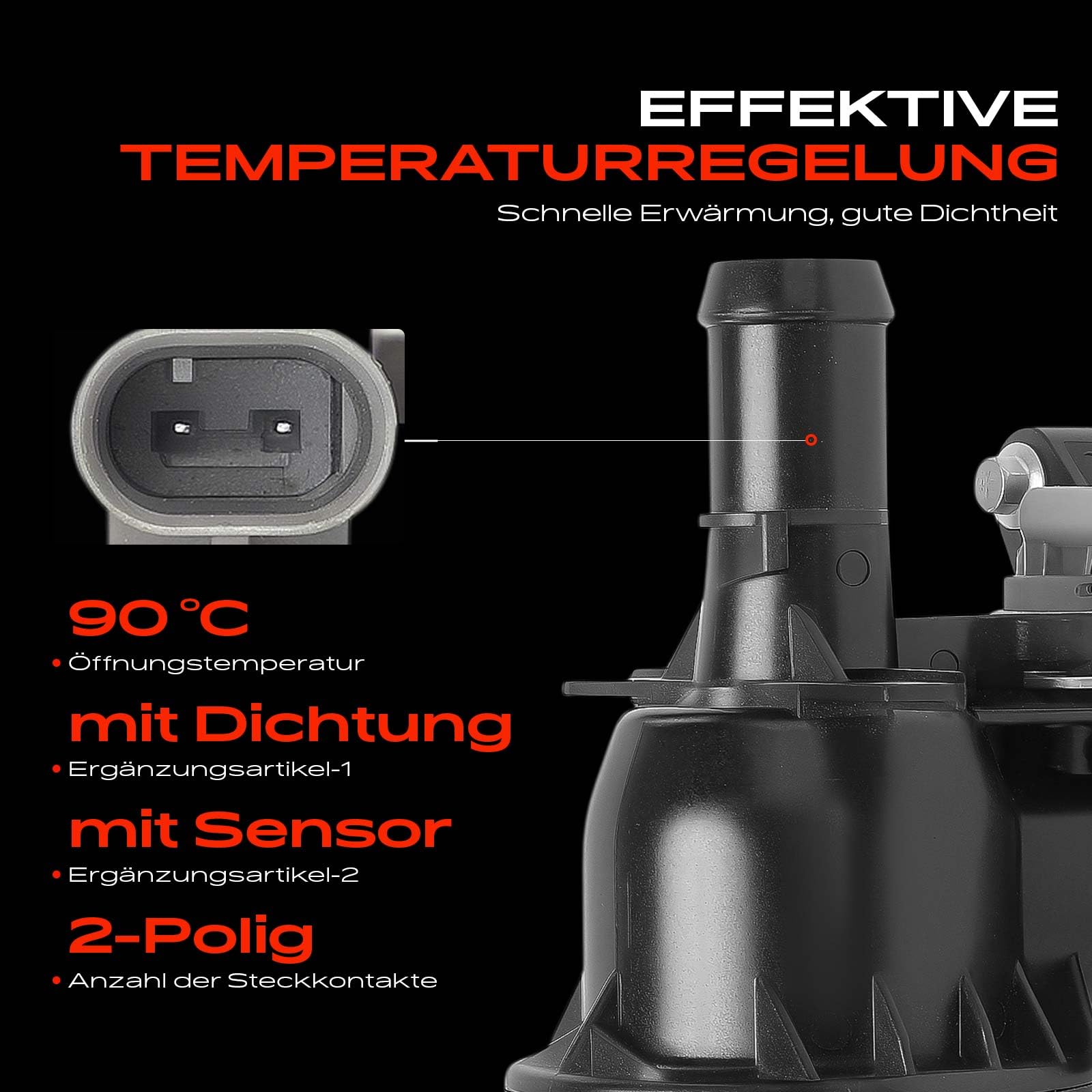Frankberg Termostato del liquido di raffreddamento 2383556 | Compatibile con: Autobus Transit V363 FAD FBD, Autobus Transit Custom V362 F3, Transit V363 Box FCD FDD