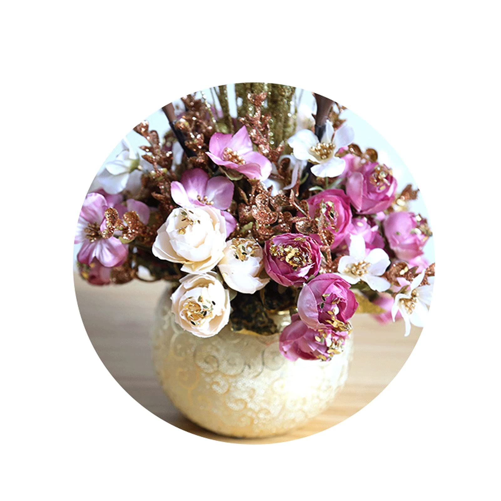 Kit Bouquet di Rose Colorate, Fiori Artificiali per Amica o Moglie Il Giorno del Ringraziamento, Anniversario, Festa della Mamma e Compleanno per Soggiorno