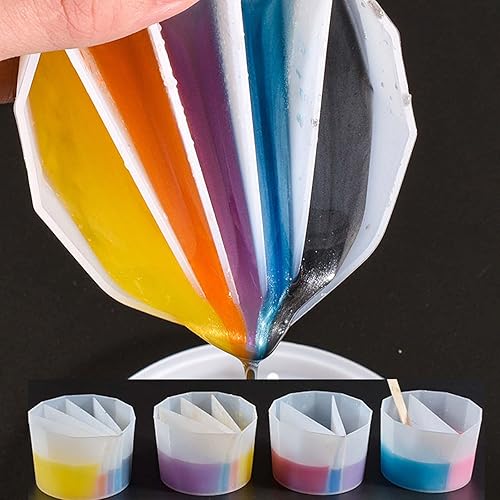 Miniatura 1 de Paquete de 4 tazas de porciones de resina de color taza de mezcla de silicona taza dividida de silicona molde de fundición de resina moldes de