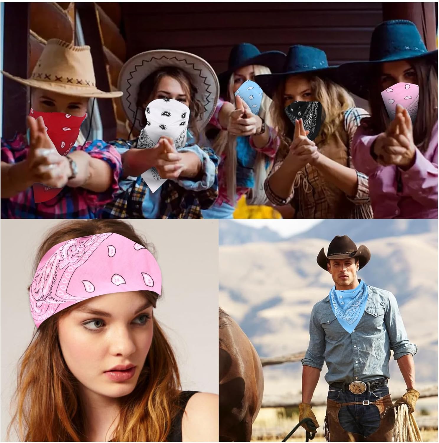 6 Pack 22"x22" Lightweight Bandanas for Women & Men 100% Cotton Bandana - Image 7