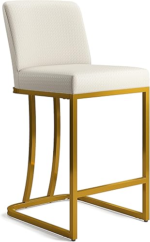 Miniatura 32 de MAISON ARTS Taburetes de bar de altura de mostrador con respaldo para encimera de cocina, taburetes de bar tapizados modernos de piel sintética de