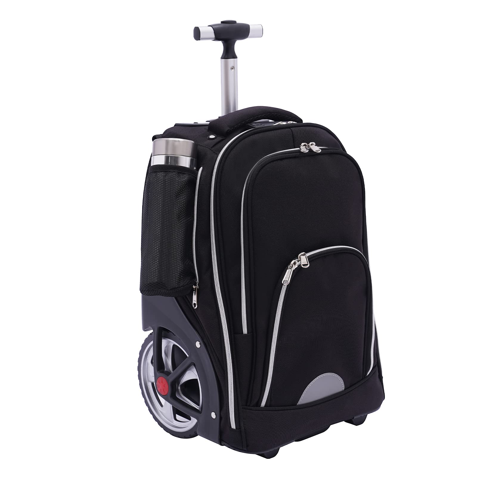 Mochila de 45 litros con ruedas, mochila de gran volumen, bolsa de viaje de 7 pulgadas, diseño impermeable con múltiples compartimentos, adecuada para varios viajes cortos, viajes de negocios, viajes