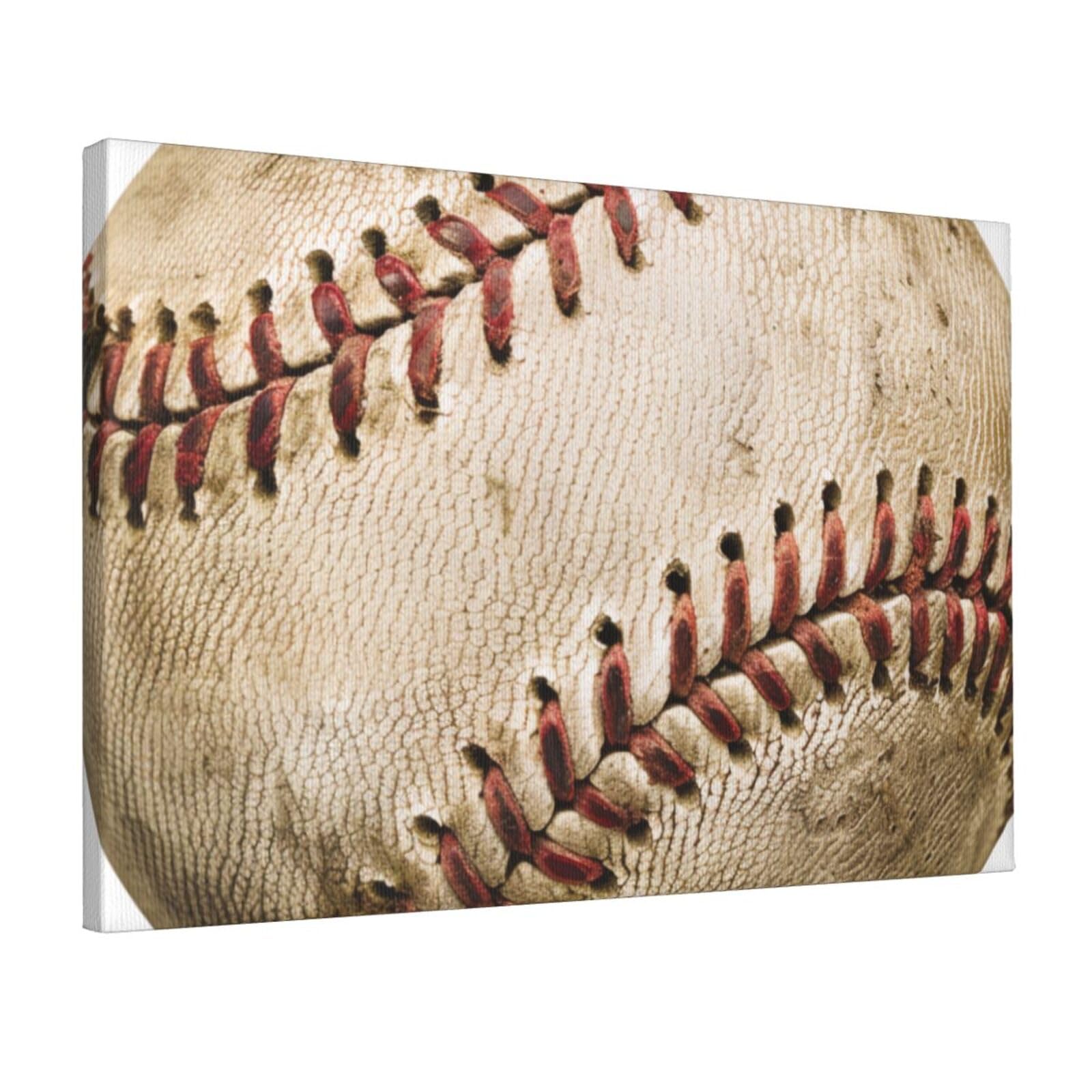 YKLJG Baseball 1 Printed Wall Art Canvas Prints 45x30 CM Wooden Framed Picture Painting Artwork for Bedroom Kitchen Home Office Decor
