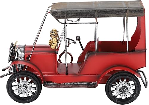 Pilipane Modelo de automóvil antiguo, vintage, retro, de hierro, ornamento de escritorio, exquisita mano de obra, hermoso regalo para decoración del