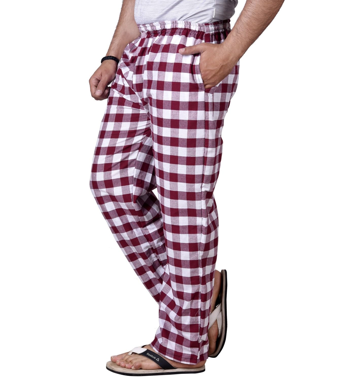 Cotton Check Pyjama for Men-image-34