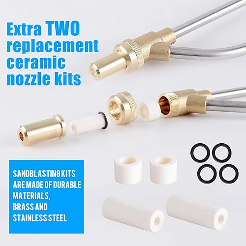 Miniatura 3 de Rdutuok Kit de chorro de arena para lavadora a presión, pistola de arena para lavadora a presión con puntas de boquilla de repuesto, protección de