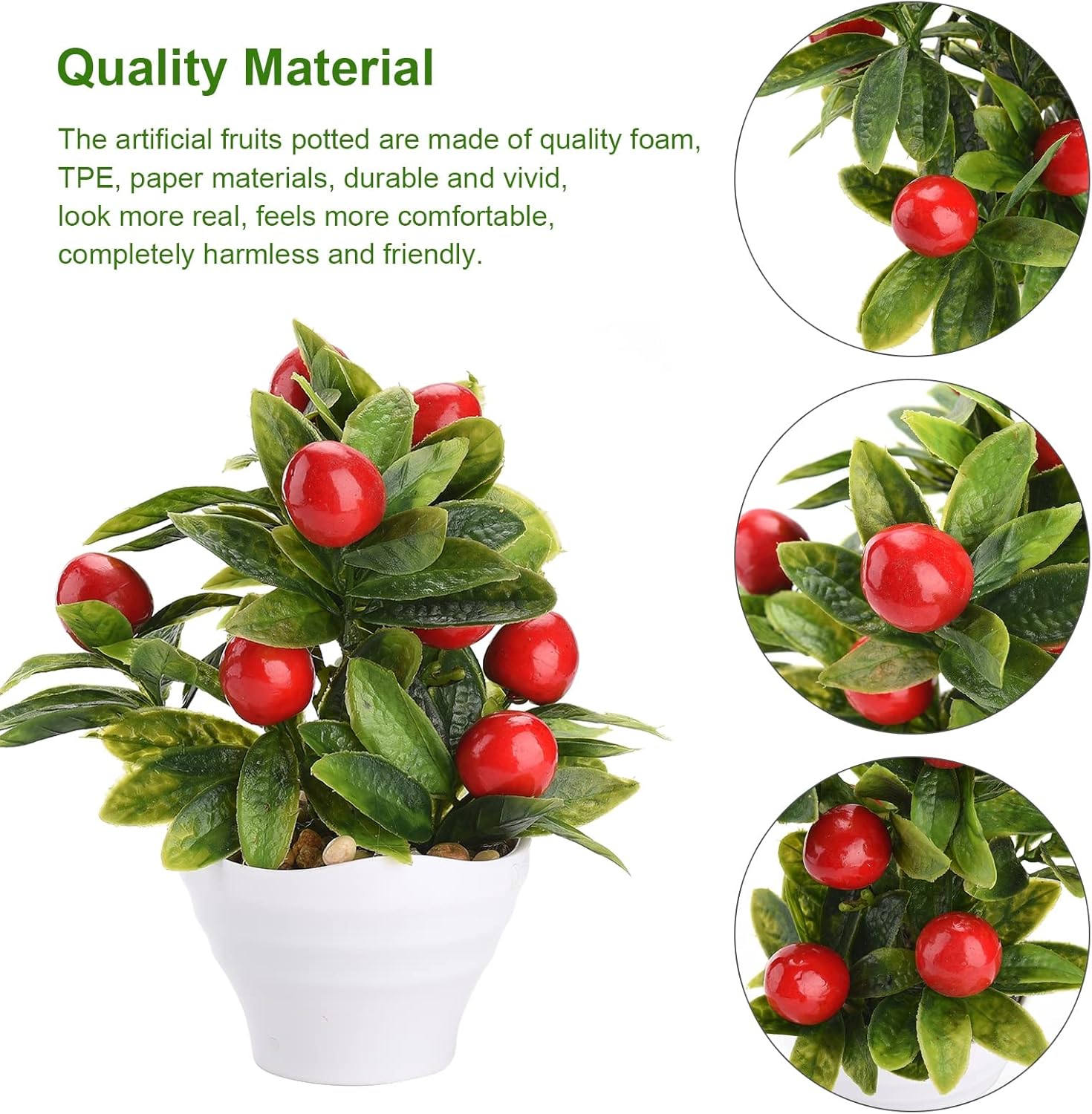 Artificial Fruit Tree Potted Fake Plant Bonsais Orange Lemon Kumquat Fruit Tree Window Sill DIY Garden Home Decoration (Color : A1)