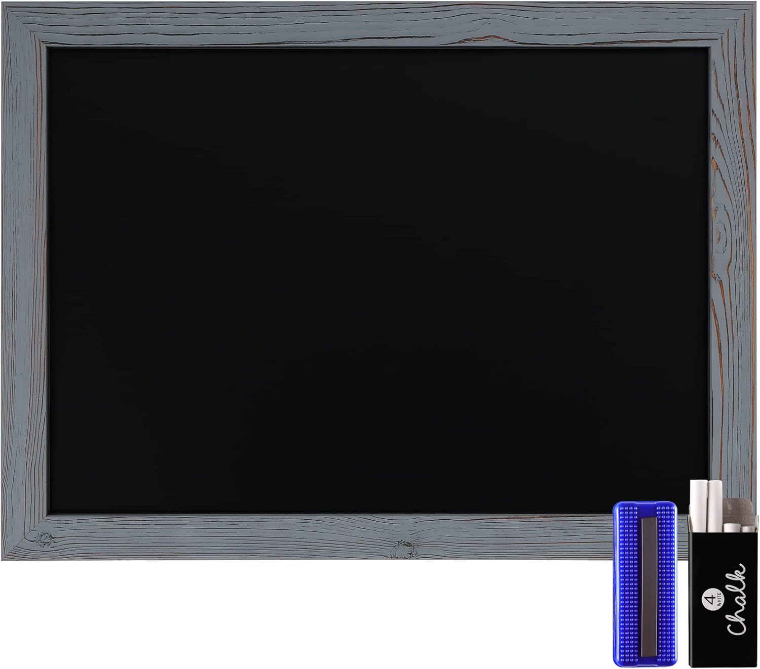 Rustic Grey Magnetic Wall Chalkboard, Large Size 18" x 24", Framed Chalkboard - Decorative Magnet Board Great for Kitchen Decor, Weddings, Restaurant Menus and More! … (18" x 24")… 4 - Grey 18 x 24 Inch