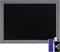 Vista 26 de HBCY Creations Pizarra de tiza de pared con marco de madera maciza blanqueada de 11" x 17", superficie magnética, decoración para el hogar, menús