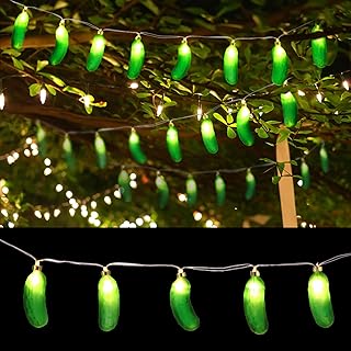 33.5 inch Pickle Ornament Christmas Pickle Tree Ornament Yodeling Pickle Christmas Ornament Pickle Glass Christmas Light for Indoor Outdoor Holiday Party Christmas Tree Home Decor(8 LEDs)