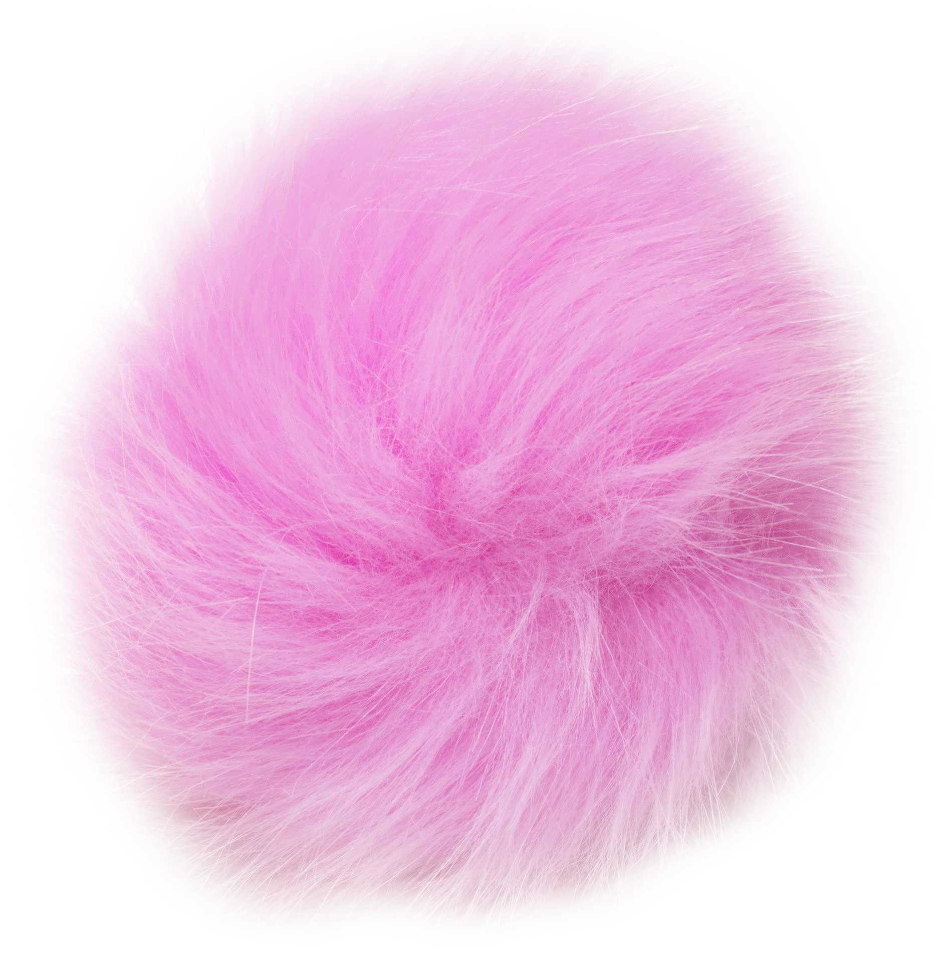 Pepperell Faux Fur Pom With Loop-Pink