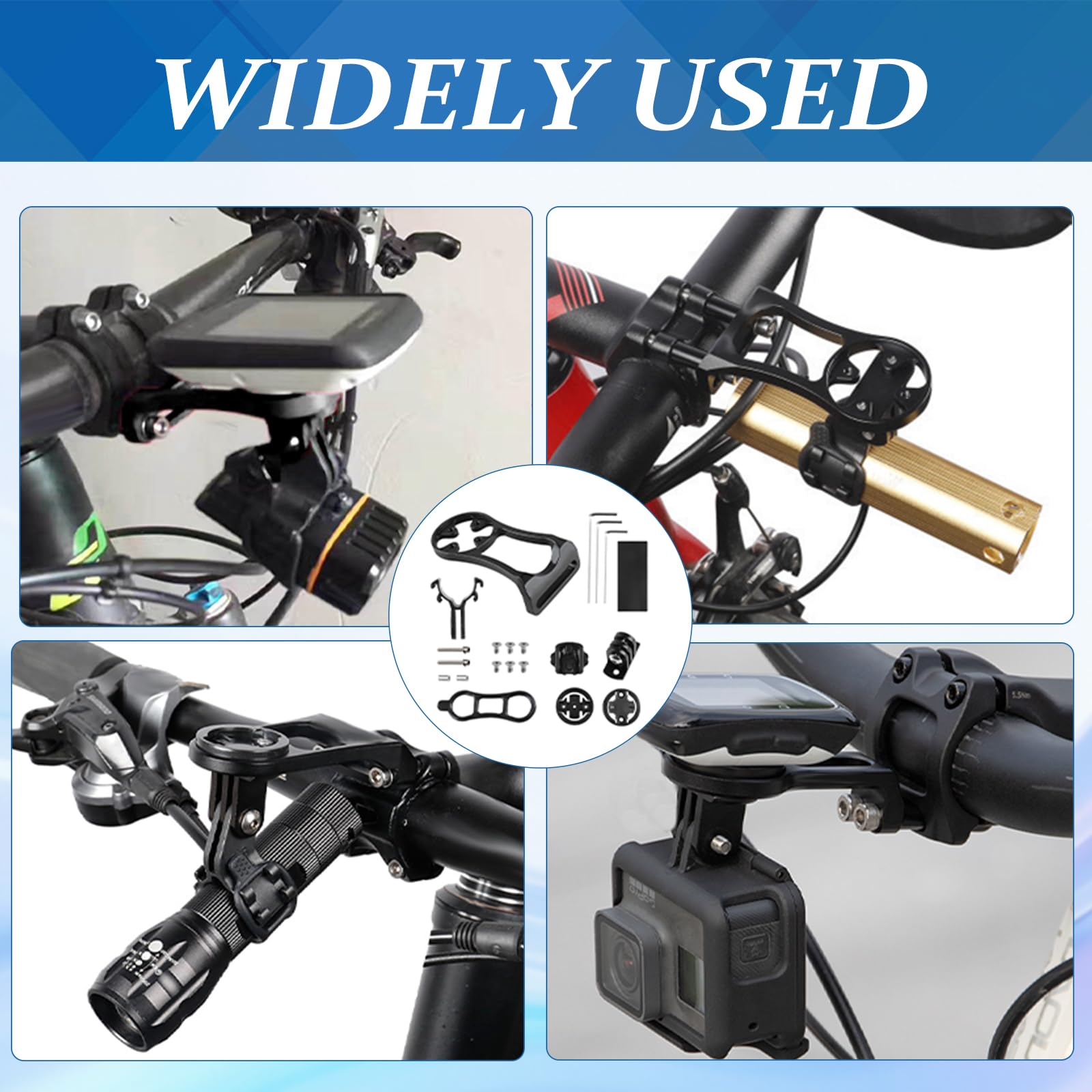 Uchwyt rowerowy, uchwyt na komputer rowerowy, kompatybilny z Garmin/IGPS Bolt Mount uchwyt na kierownicę rowerową FEdge Extended Out przedni uchwyt, regulowany uchwyt Edge, uchwyt na mostek (czarny)