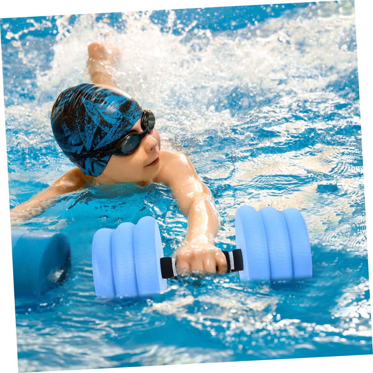 Toddmomy 2pezzi Manubri Galleggianti per Piscina Attrezzatura per Esercizi Acquatici Leggera Bilancieri in Schiuma Eva per Fitness in Acqua Multiuso per Acquagym e Nuoto