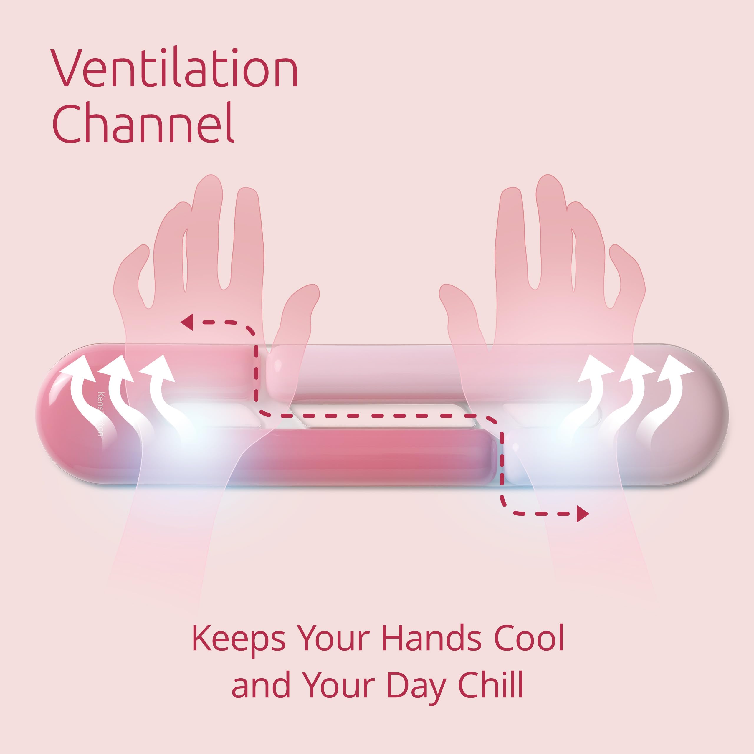 Kensington Duo Gel Loop Poggiapolsi per tastiera, cuscinetto da polso per tastiera standard, tappetino ergonomico per il polso, tappetino antiscivolo per computer con supporto per il polso, rosa, 45 x