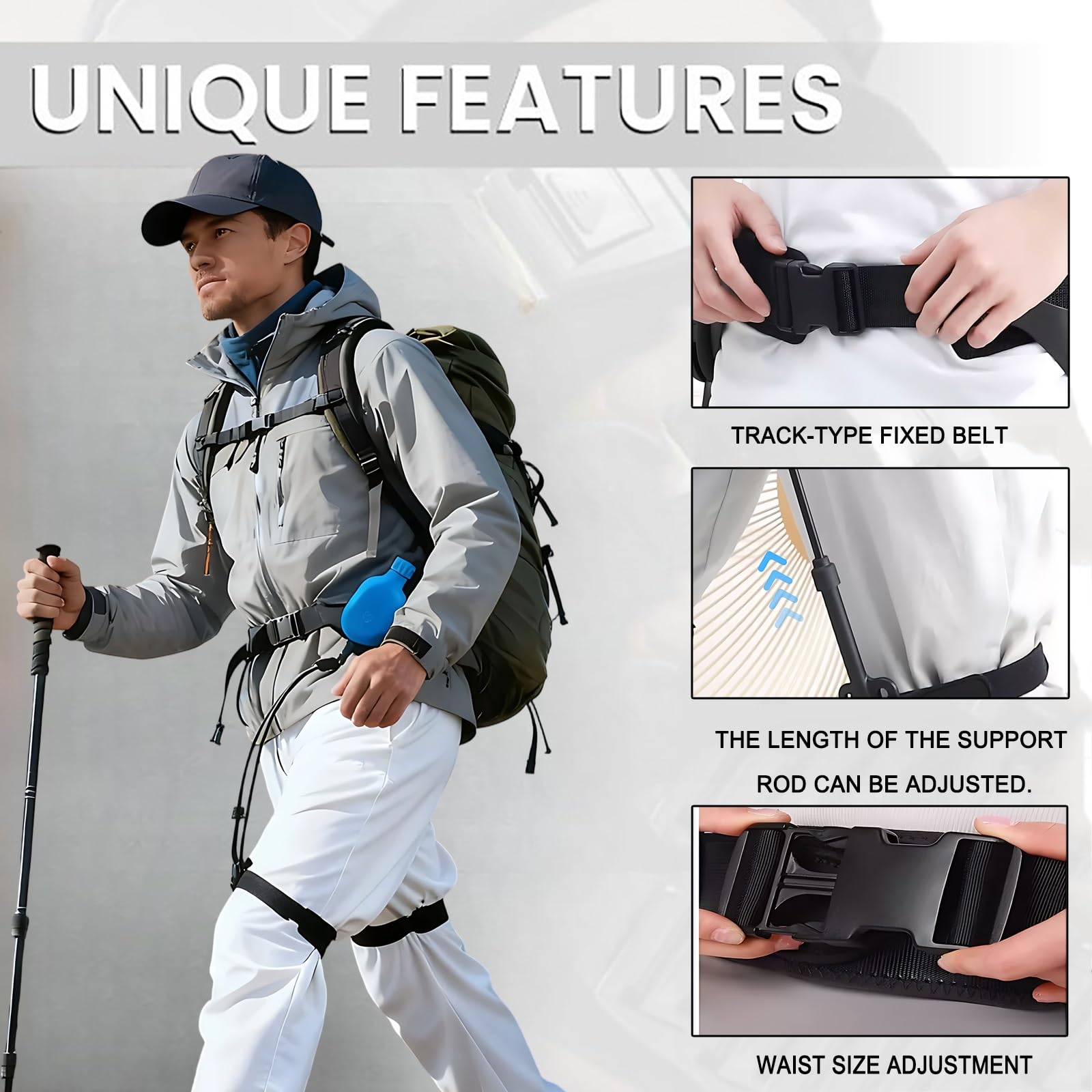 Esoscheletro camminata bionico forza regolabile singolo/doppio | Utilizzare supporto for gambe durante recupero dei pazienti Dispositivo mobilità indossabile leggero(Left,Small)