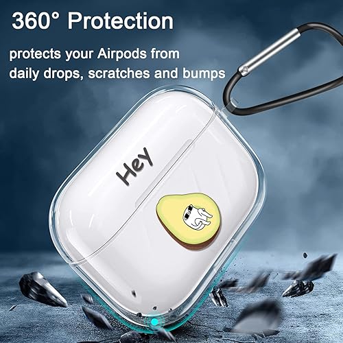 Miniatura 4 de Funda transparente para AirPods de 3 generación, diseño divertido de aguacate, funda para AirPods 3 para hombres y mujeres, funda estética para
