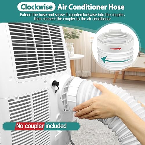 Miniatura 4 de Manguera universal de ventilación de aire acondicionado  5.9 pulgadas de diámetro, 80 pulgadas de longitud, rosca en el sentido de las agujas del