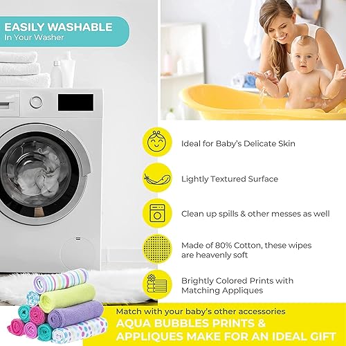 Miniatura 7 de Spasilk Juego de toallitas de toalla para niños y niñas recién nacidos juego de toallas de rizo suave paquete de 10 burbujas de agua 010-1201