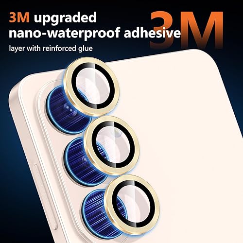 Vista 608 de para Samsung Galaxy Z Flip 7 Protector de Lente de Cámara, Cubierta de Lente de Vidrio Templado con Anillo de Metal Individual, [Fuerte Adhesión] 1