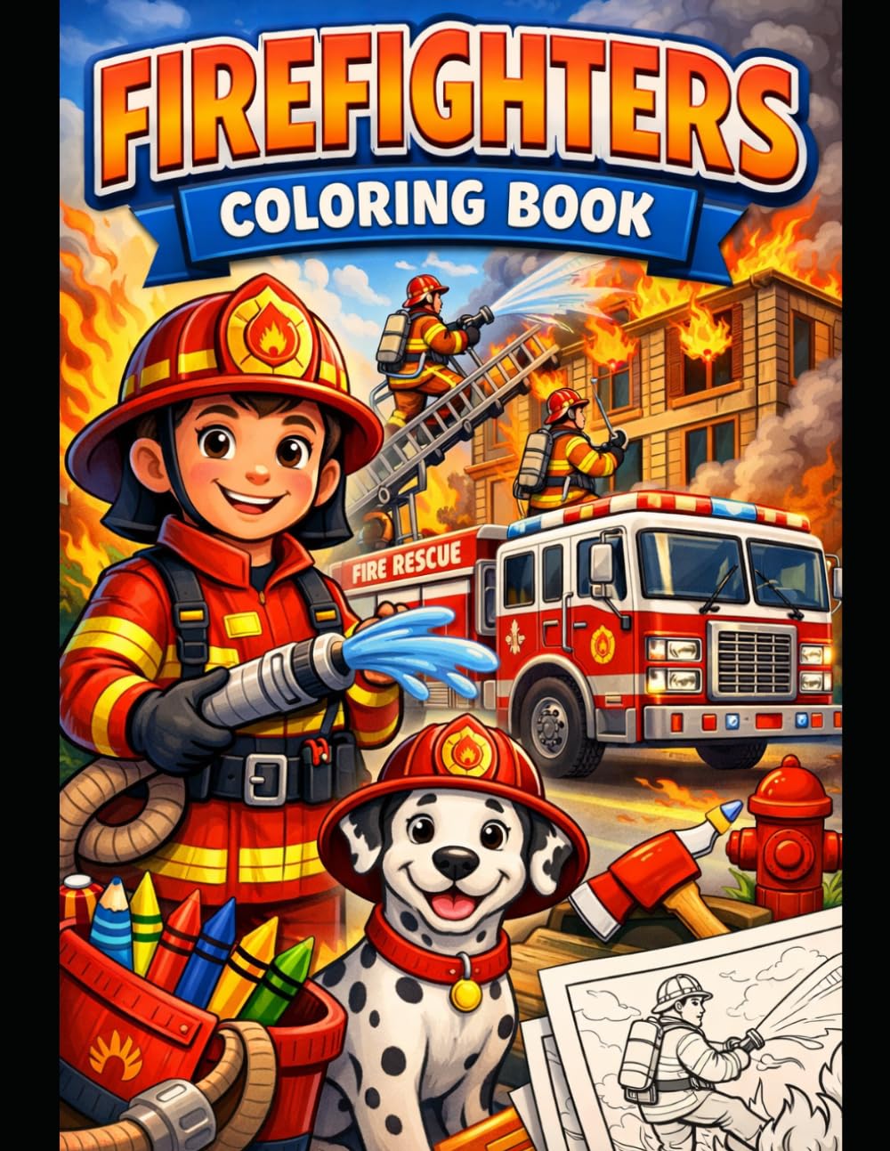 Firefighters coloring book - coloriage
