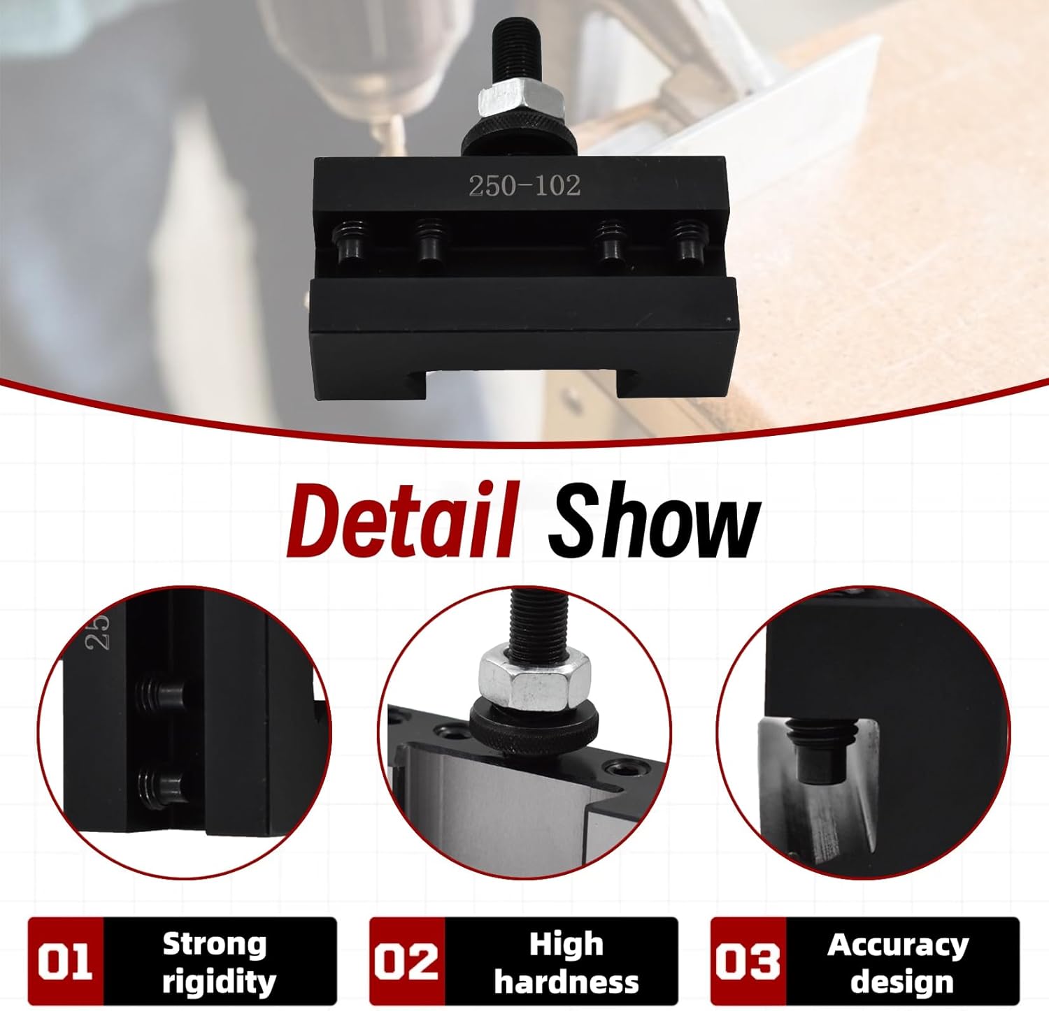 findmall 5Pcs AXA 250-102 Tool Holder AXA 102 Quick Change Tool Post Holder Fit for Swing 12 Inch AXA Tool Holder