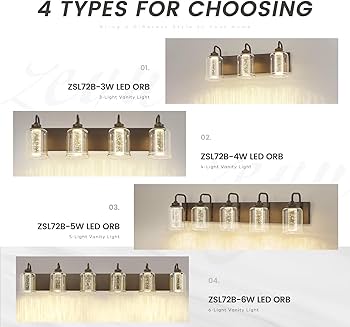 zeyu 3-Light 15W LED Vanity Light with Crystal Bubble, 20.5 Inch