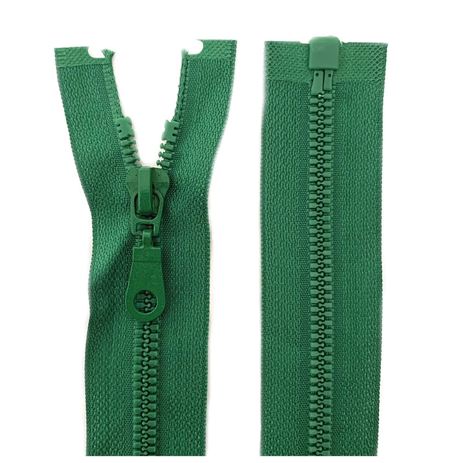 20pcs Resin Zipper 5# 25-70cm Remplacement de la fermeture à glissière, Vert, 60cm