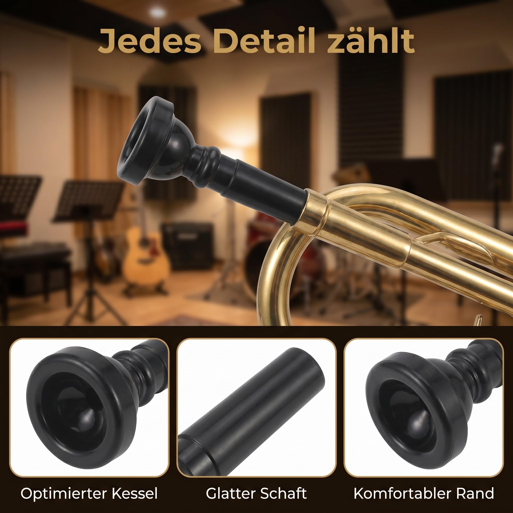 10Pcs Mundstück Trompete Plastik, Mundstücke für Blechblasinstrumente Langlebig, Trompetenmund Krafttrainer Ansatz Trainer, ABS Trompetenmund für Trompete Blechblasinstrument Zubehörteile