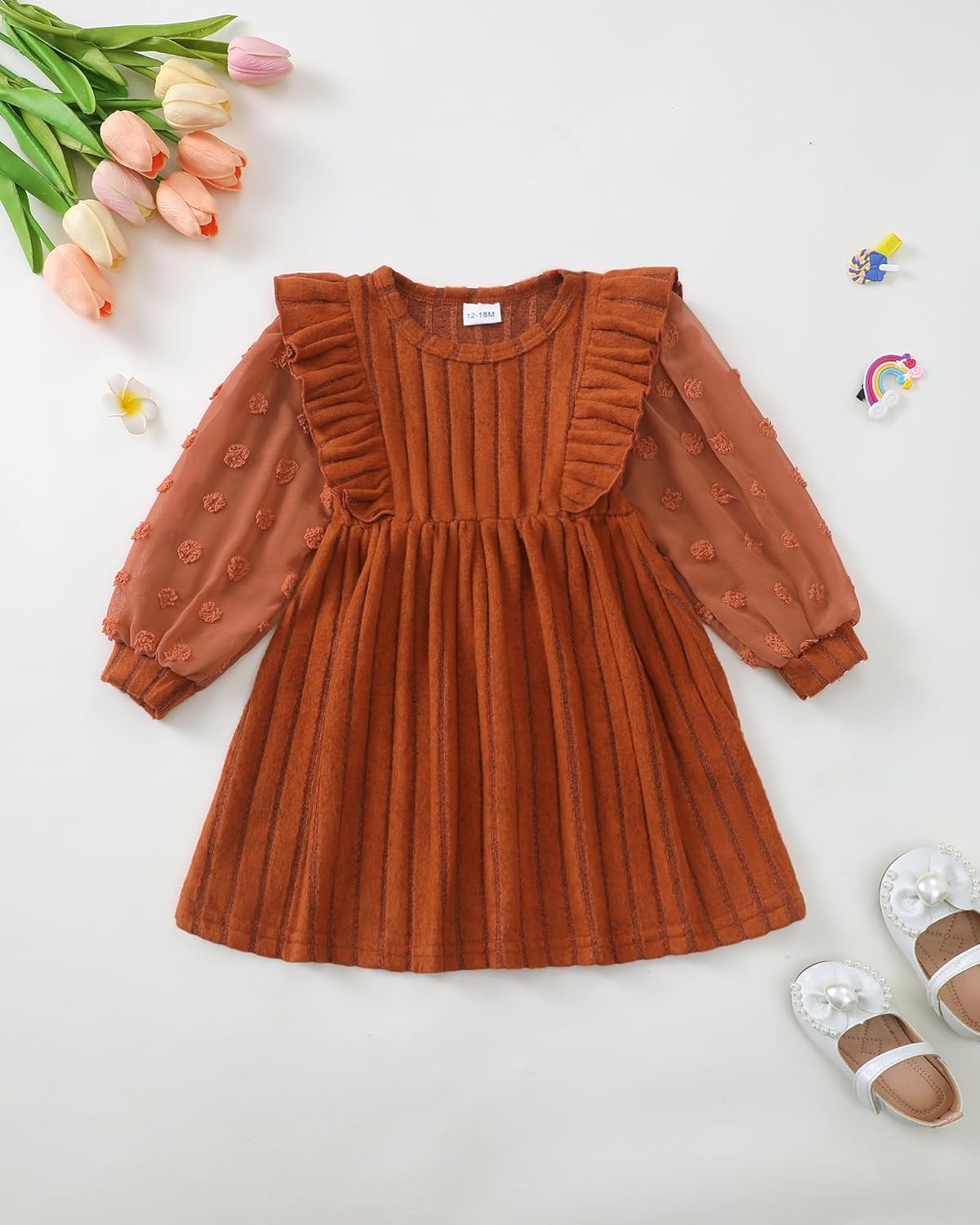 Toddler Girl Fall Dress Baby Long Sleeve Sweater Dresses Kids Holiday Outfits Cute Girls Winter Clothes - Image 3